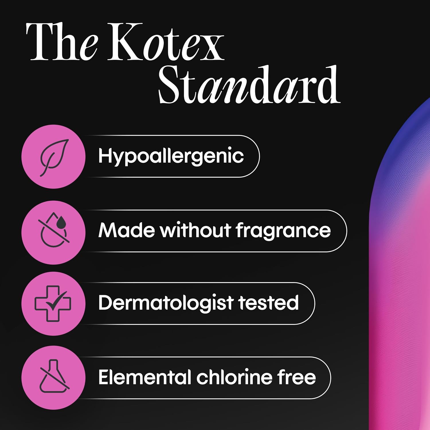 Kotex Ultra Thin Pads, Regular, 60 Count | Period Pad, Breathable Soft Touch Cover, Made Without Fragrance, Clean & Dry Feel, LeakShield Protection, Gravity Core - Image 5