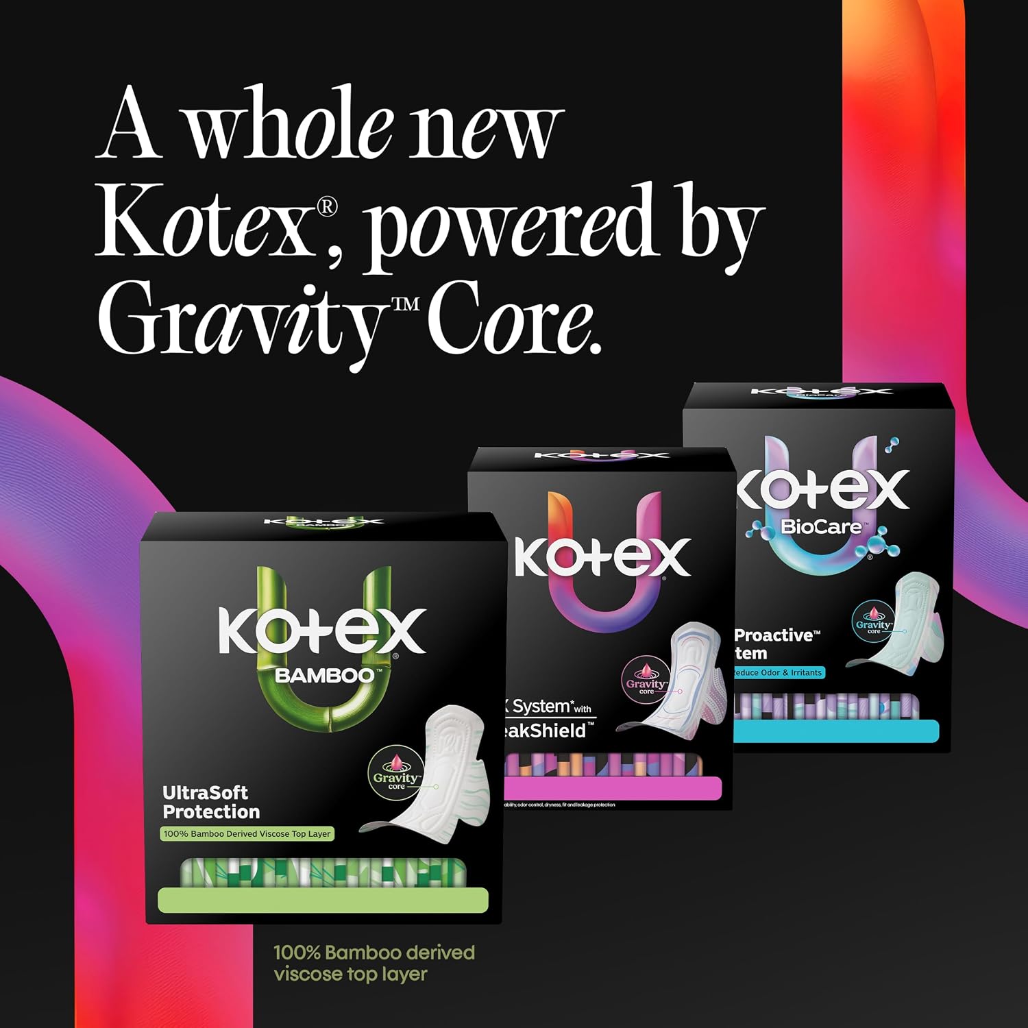 Kotex Ultra Thin Pads, Regular, 60 Count | Period Pad, Breathable Soft Touch Cover, Made Without Fragrance, Clean & Dry Feel, LeakShield Protection, Gravity Core - Image 7
