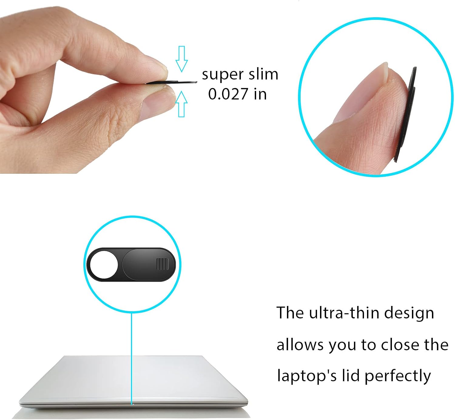 Laptop Camera Cover Slide, Phone Camera Cover Slide, 6 Pack Ultra Thin Webcam Cover Slide for Laptop, Desktop, PC, Tablet, Smartphone, Protect Your Privacy and Security(Black) - Image 4