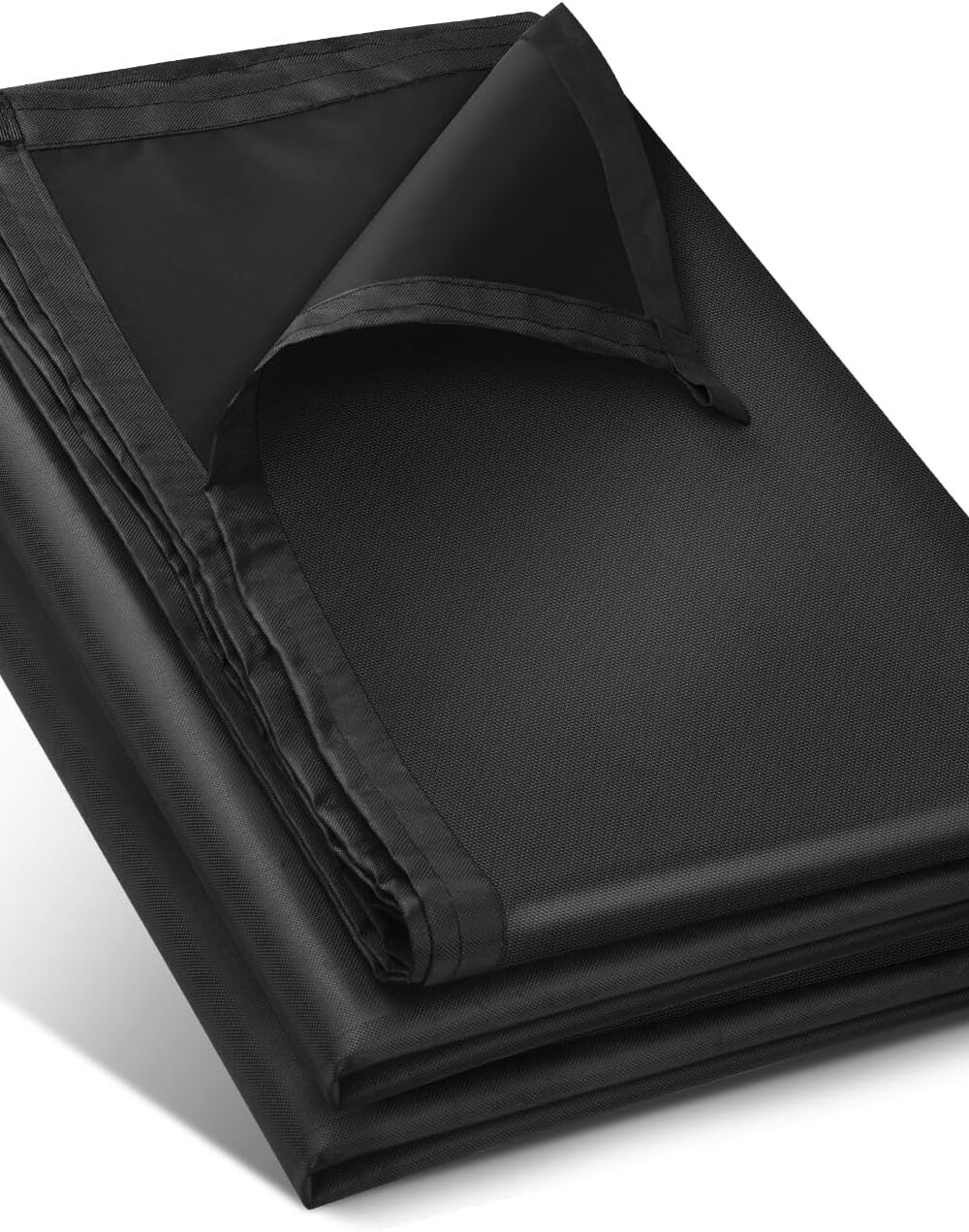 Black Waterproof Tarp 5x6ft for Outdoor: UV/Tear-Resistant Cover for Rain | Multi-Purpose Oxford Tarpaulin with Reinforced Webbing Loops for Camping Boat Pool Roof Tent