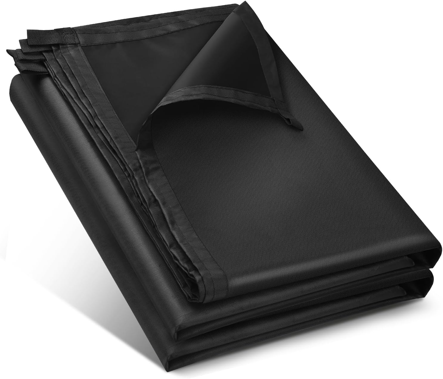 Black Waterproof Tarp 5x6ft for Outdoor: UV/Tear-Resistant Cover for Rain | Multi-Purpose Oxford Tarpaulin with Reinforced Webbing Loops for Camping Boat Pool Roof Tent